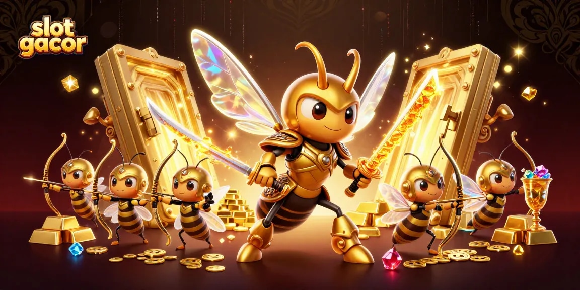 Engage with slot gacor by experiencing a vibrant casino illustration featuring epic wins and dynamic gameplay.