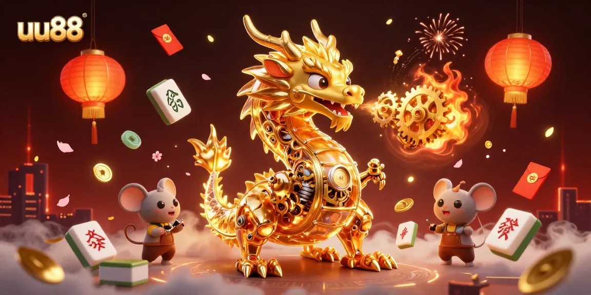 Join the excitement at uu88 as the golden dragon unleashes rewarding gears in a vibrant casino atmosphere.