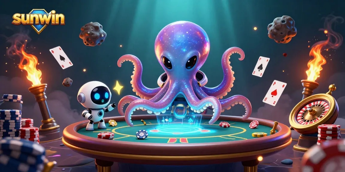 sunwin features thrilling poker action with a dynamic alien octopus at its holographic table