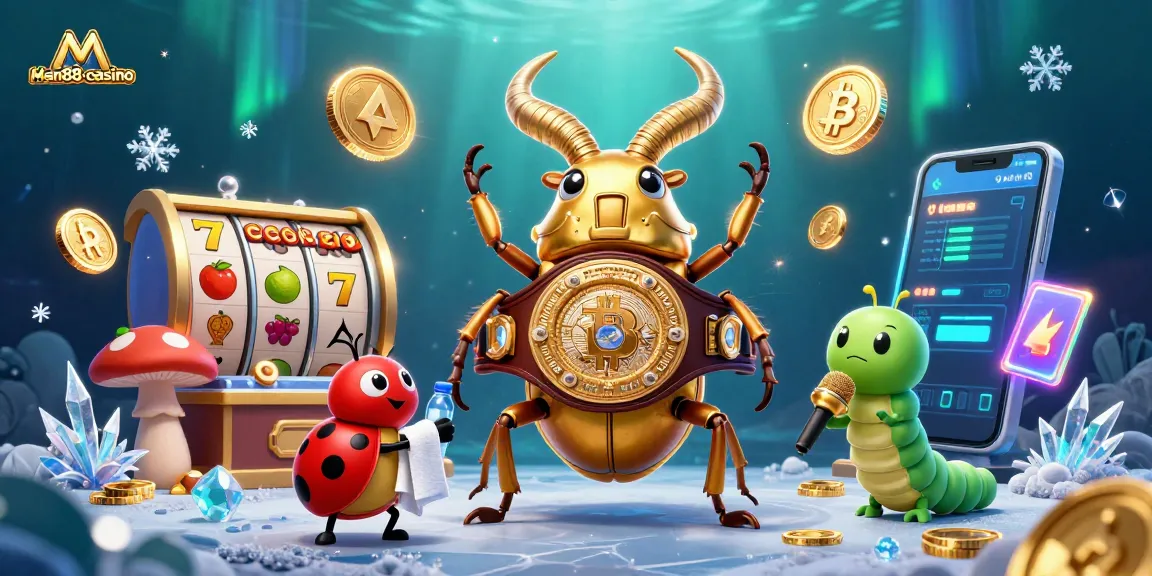 Join the action at man88-casino with animated slots, crypto coins, and vibrant characters!