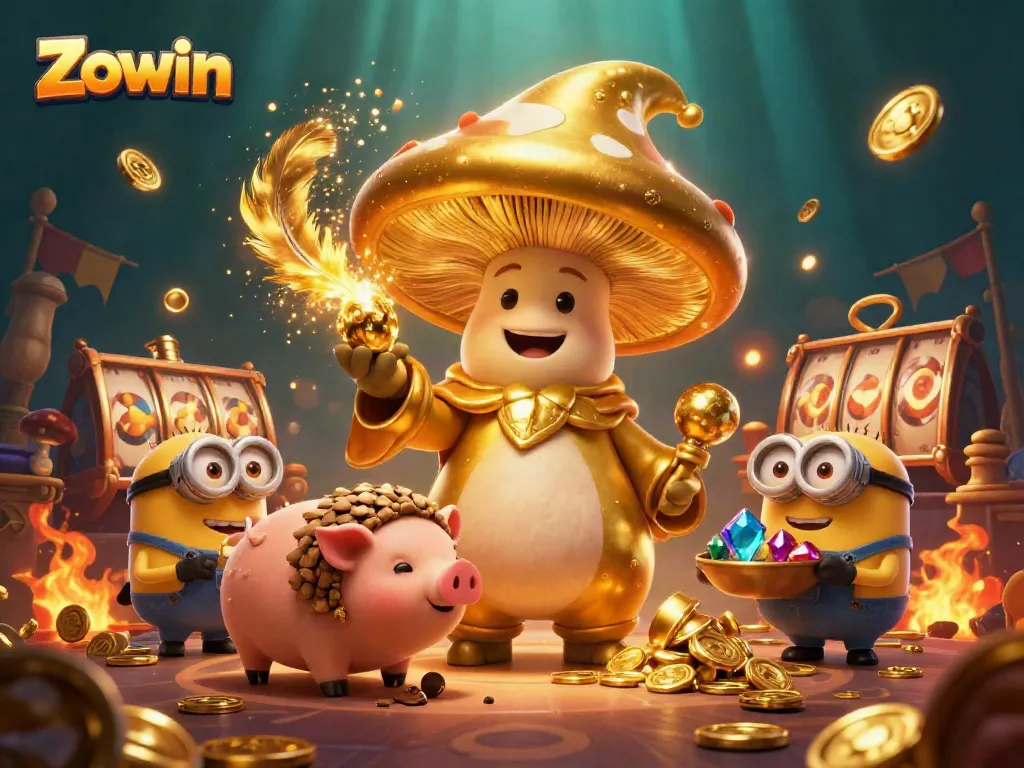 Win big with Zowin's magical casino adventure featuring treasures and spinning slot reels.