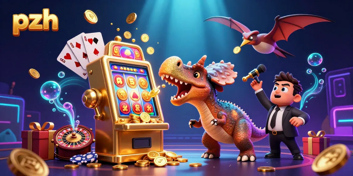 Experience the exciting pzh jackpot action with vibrant characters and games in a packed casino scene.