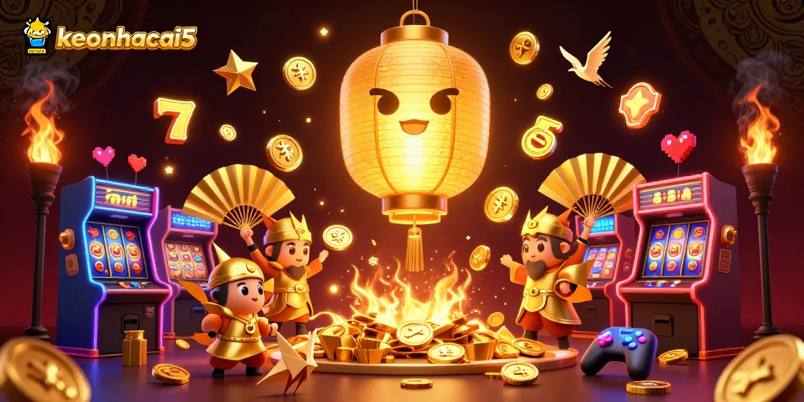 Bet on keonhacai5 at an exciting casino scene with vibrant characters and dynamic gaming elements.
