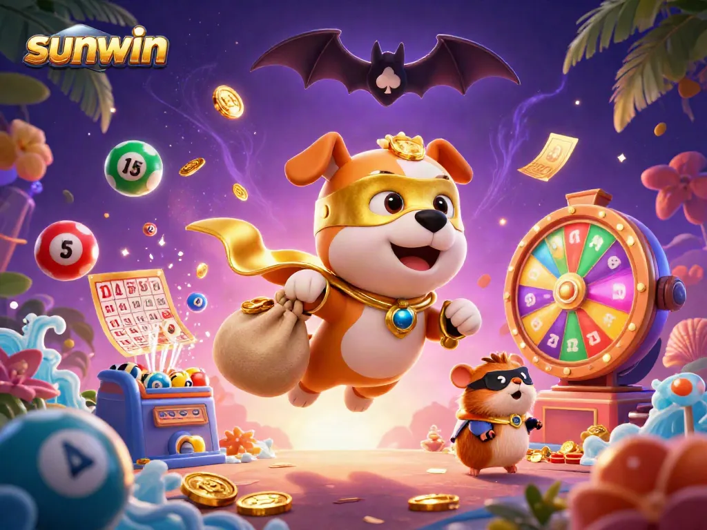 Experience thrilling gameplay at sunwin with our exciting characters amidst vibrant casino elements.