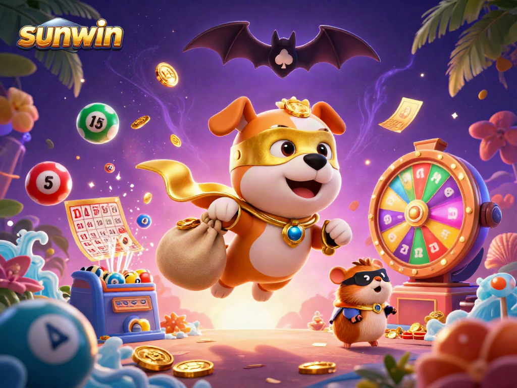 Experience thrilling gameplay at sunwin with our exciting characters amidst vibrant casino elements.