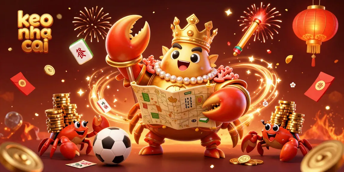 Experience thrilling sports betting with keo nha cai, featuring dynamic characters, gold elements, and festive decorations.