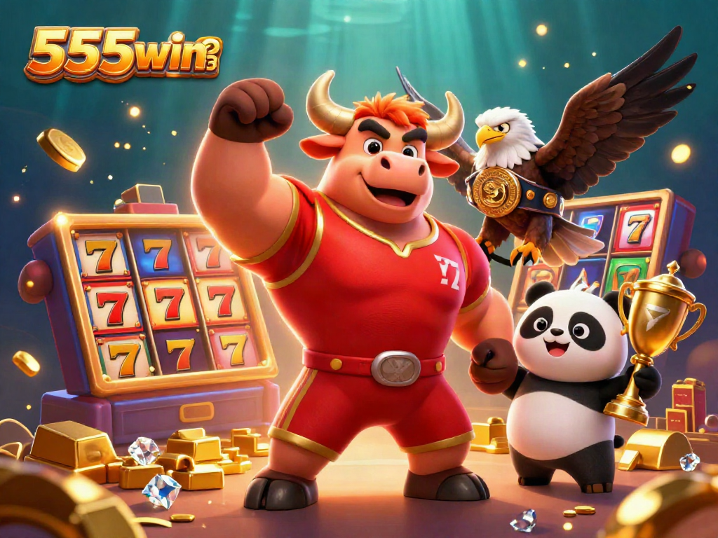 Spin to win with 555win 23! Catch the excitement of slot games in a vibrant casino scene.