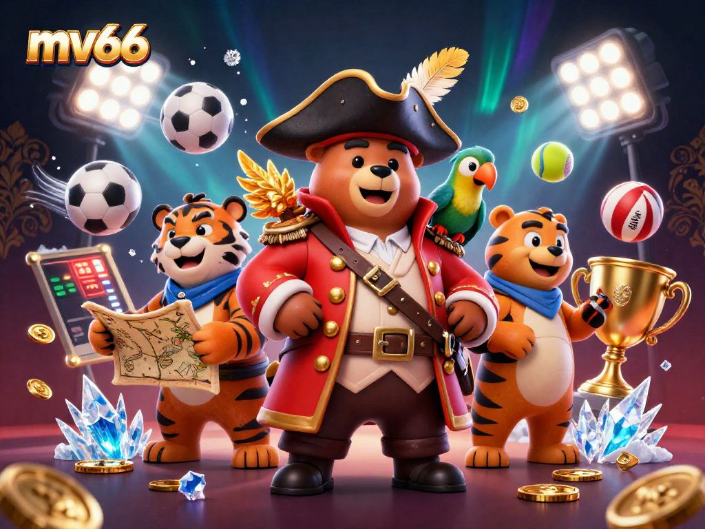 Experience thrilling action with mv66 in this vibrant casino adventure featuring a pirate captain bear.