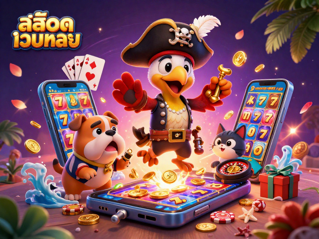 Spin colorful slot games with สล็อตเว็บตรง amidst pirate-themed adventures and jackpot visions.