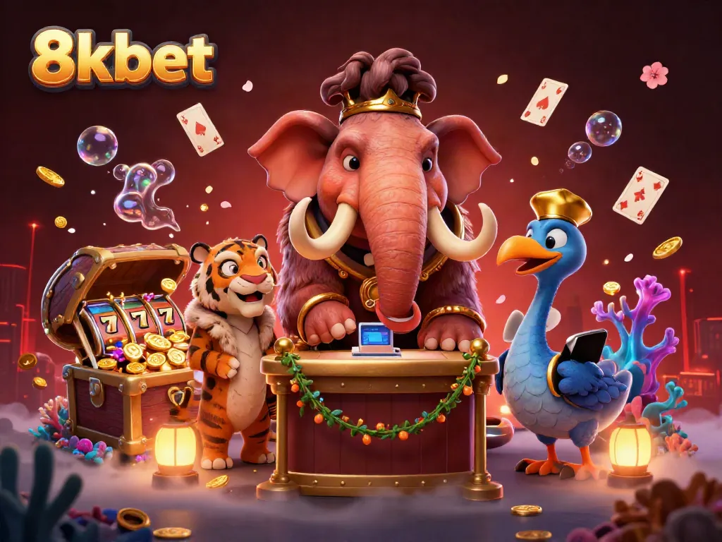 Engage with vibrant 8xbet gameplay featuring a mammoth bouncer, VIP saber-tooth guest, and dodo bird doorman.