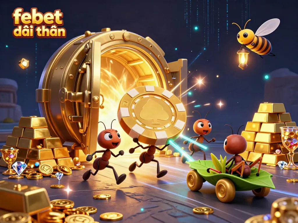 Experience the thrill of febet đổi thưởng with dynamic gambling action in an enchanting 3D heist scene.