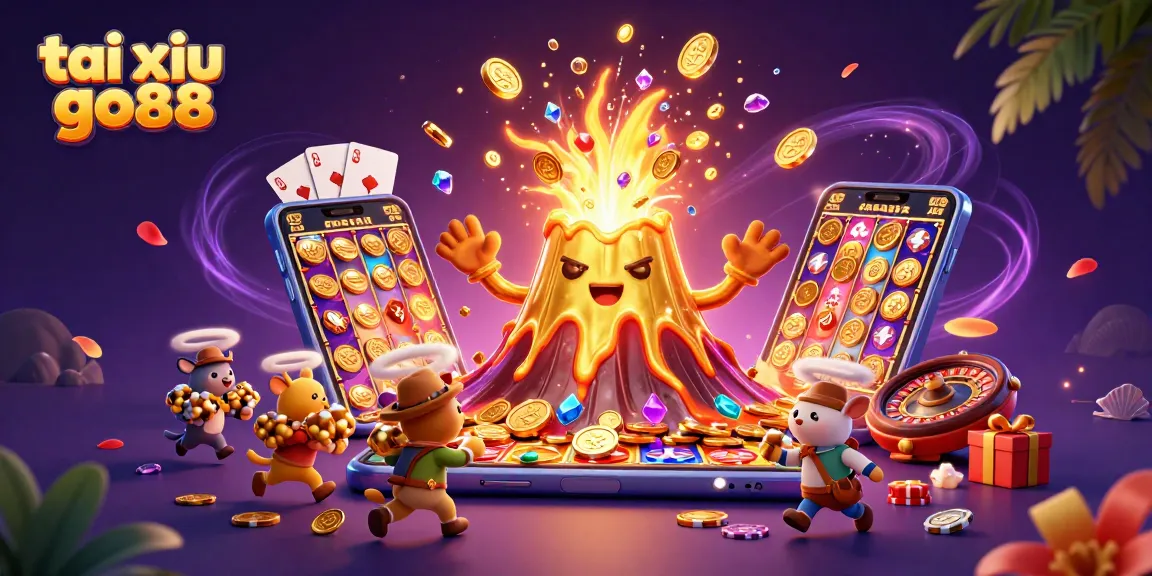Experience the excitement of tai xiu go88 with a volcanic eruption of coins and treasures!