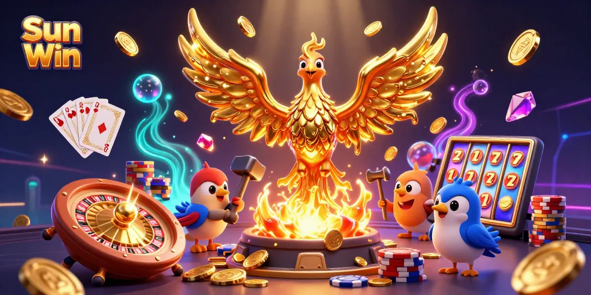 Win big with the stunning Sun Win casino scene featuring dynamic games and sparkling gold!