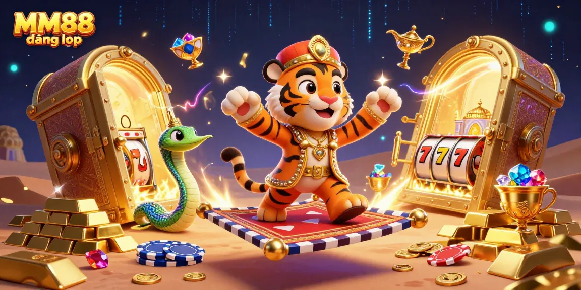 Experience the thrill of gambling with MM88 đăng nhập in an engaging 3D casino scene full of excitement.